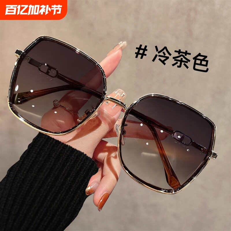 墨镜2025女款大框偏光新款适合方圆脸闪粉设计太阳镜防晒防紫外线