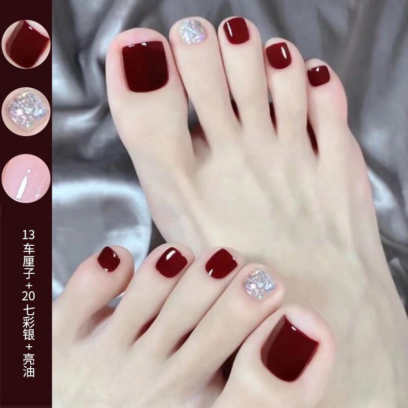 红色脚指甲油脚趾2025新款女免烤速干安全无毒持久显白春夏可撕拉