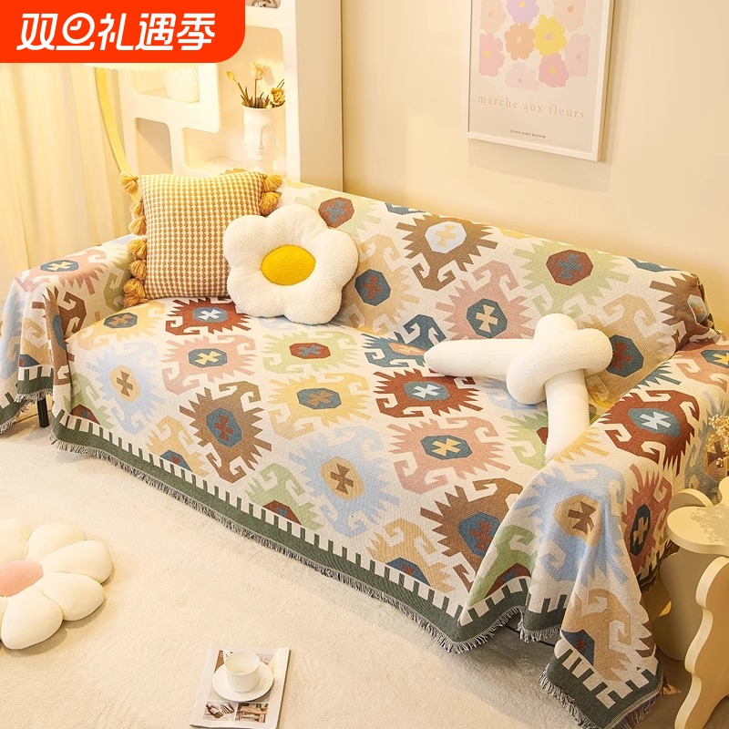 针织万能沙发巾北欧ins风盖布全盖沙发垫套罩盖毯单三人四季通用