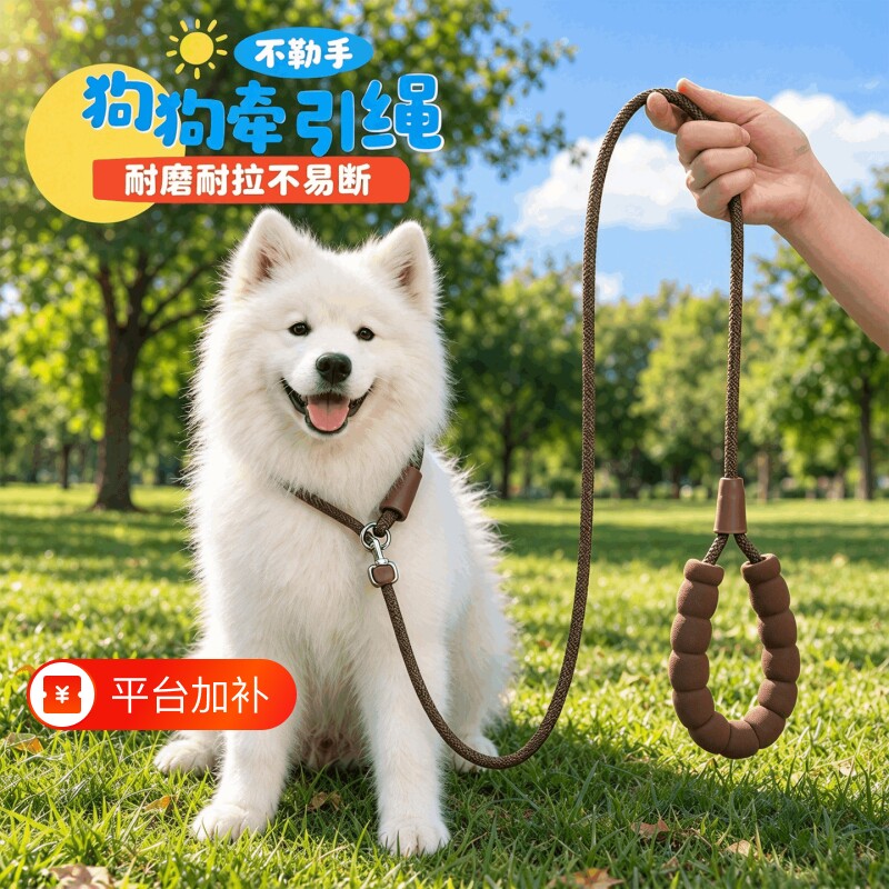 狗狗牵引绳防爆冲p绳p链狗链子小中大型犬防缠绕训犬宠物遛狗狗绳