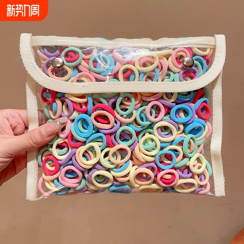 儿童小女孩不伤发彩虹色螺纹毛巾圈女童扎头发高弹力皮筋宝宝头绳