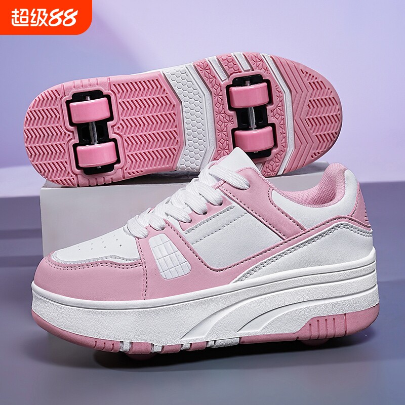 儿童暴走鞋男童轮滑四轮爆走鞋学生青少年溜冰鞋四轮女童滑轮鞋..