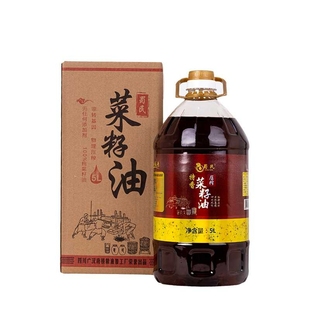 蜀民四川特香菜籽油食用油非转基因炒熟压榨5L家用小榨大桶香味