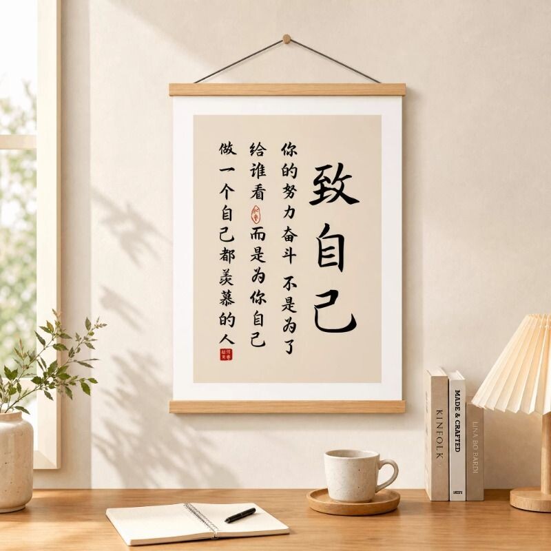 激励孩子读书学习励志标语卷轴挂图片
