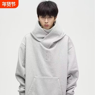 秋冬加绒加厚社恐i人澜卫衣情侣男女同款野王高领运动外套上衣潮