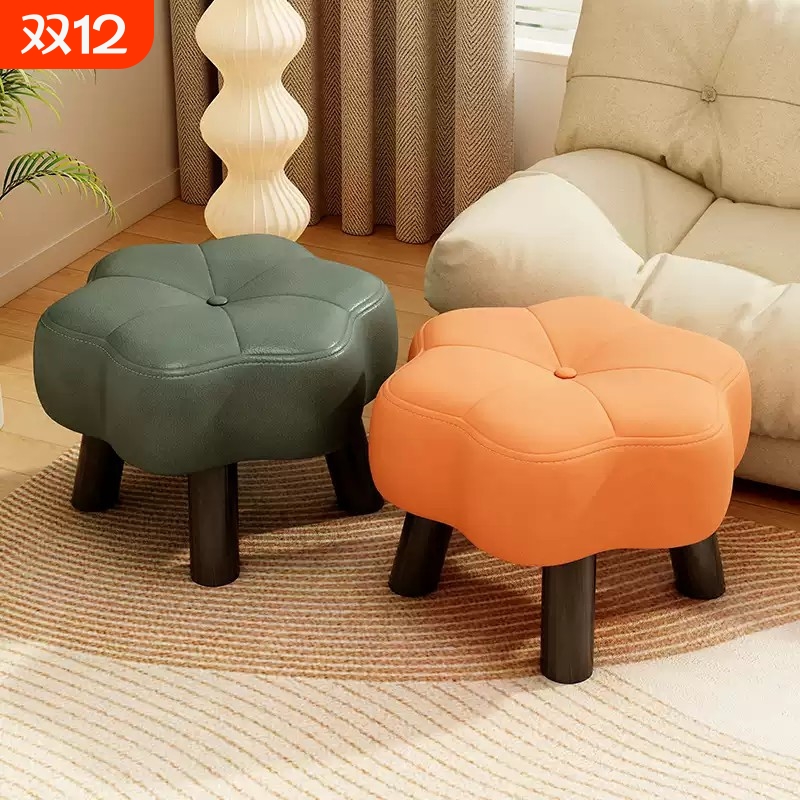 小凳子家用客厅坐墩茶几沙发凳创意花朵板凳软包矮凳小型门口换鞋