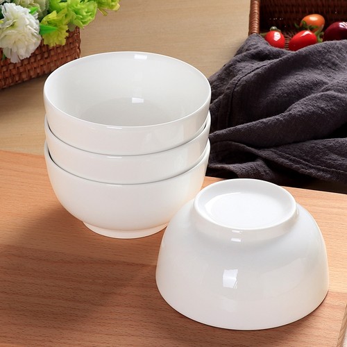 纯白色家用饭碗简约高档陶瓷米饭碗微波炉饭店商用白瓷碗大碗面碗