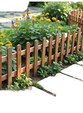 室外防腐木栅栏篱笆栏杆护栏菜园菜地院子门花园围栏户外庭院木板