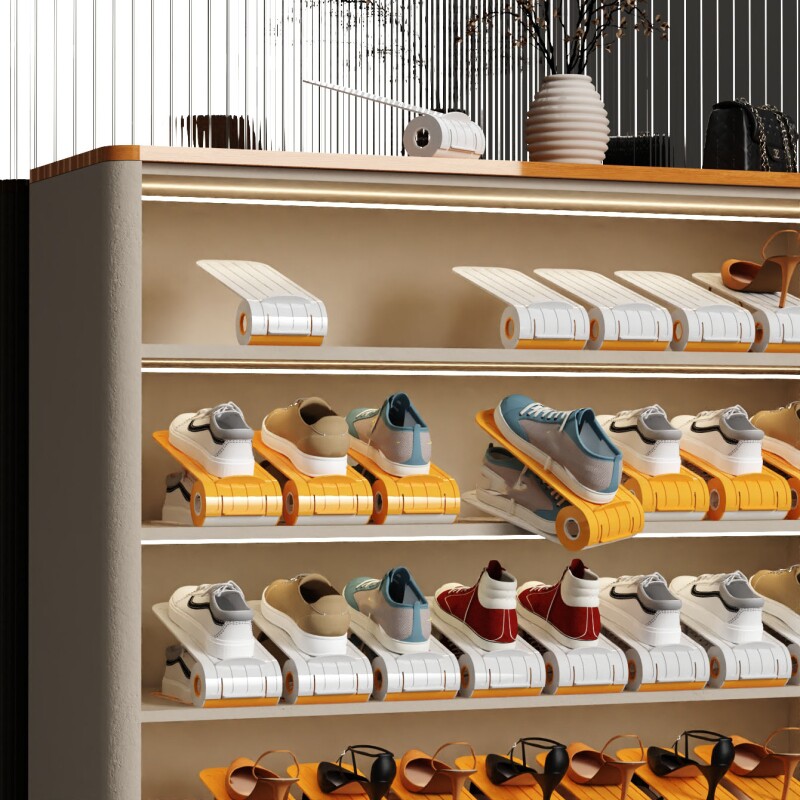 迷人计鞋子鞋柜收纳神器省空间简易宿舍放鞋鞋盒折叠塑料存放鞋架