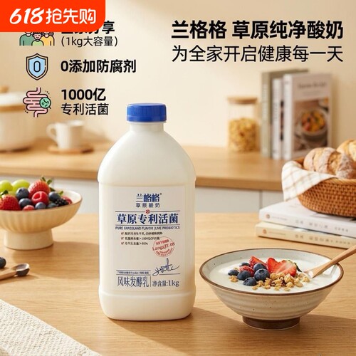 兰格格草原益生菌酸奶无添加防腐剂内蒙风味代餐营养干巴活菌酸奶
