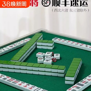 麻将家用手搓专用麻将牌麻雀玉石中号盒大号旅行子红中牌便携正常