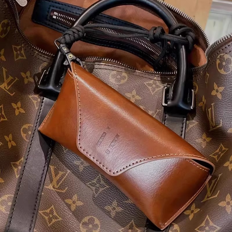 高级墨镜包出口级男女款棕色灰色太阳眼镜盒皮质便携硬抗压收纳