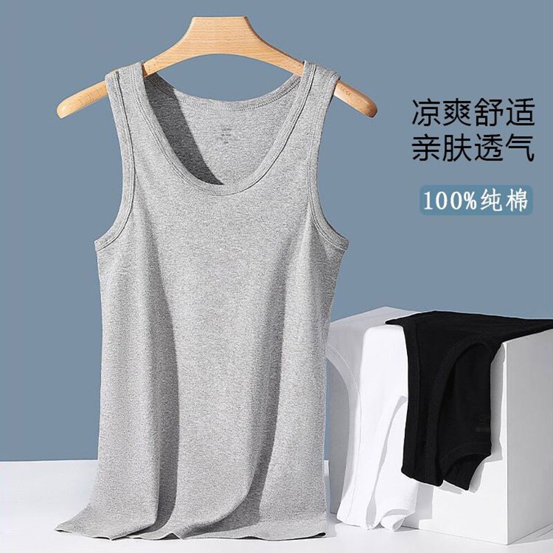 纯棉背心男士打底跨栏全棉运动健身吊带工字马甲男款内穿汗衫内搭