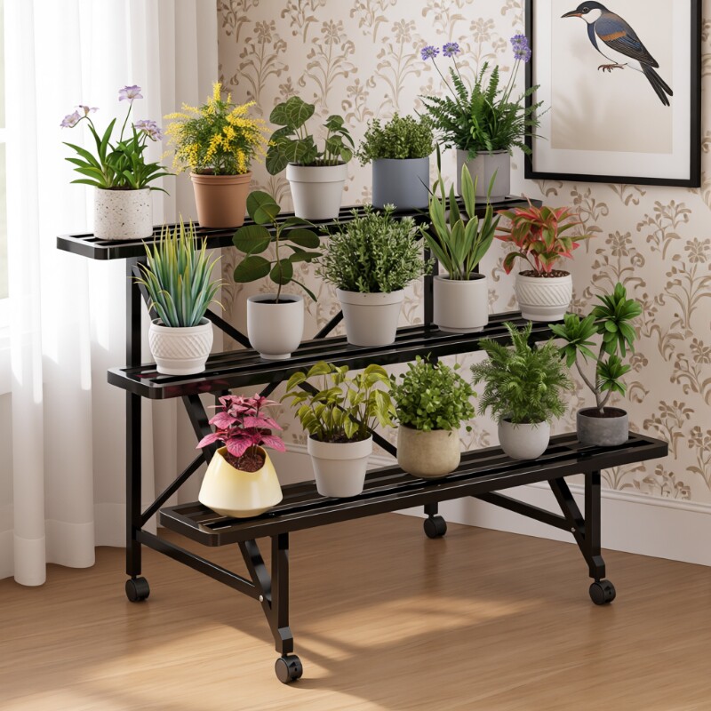 花架子客厅落地式花架置物架阳台可移动多层阶梯式花盆架户外室内