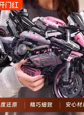 兼容乐高宝马摩托车M1000RR积木跑车拼装模型高难度大型男孩玩具