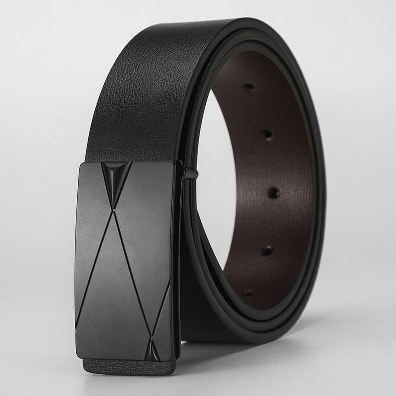 爱马男仕男士皮带真皮打孔内穿牛皮腰带商务中年轻人无牙自动扣裤