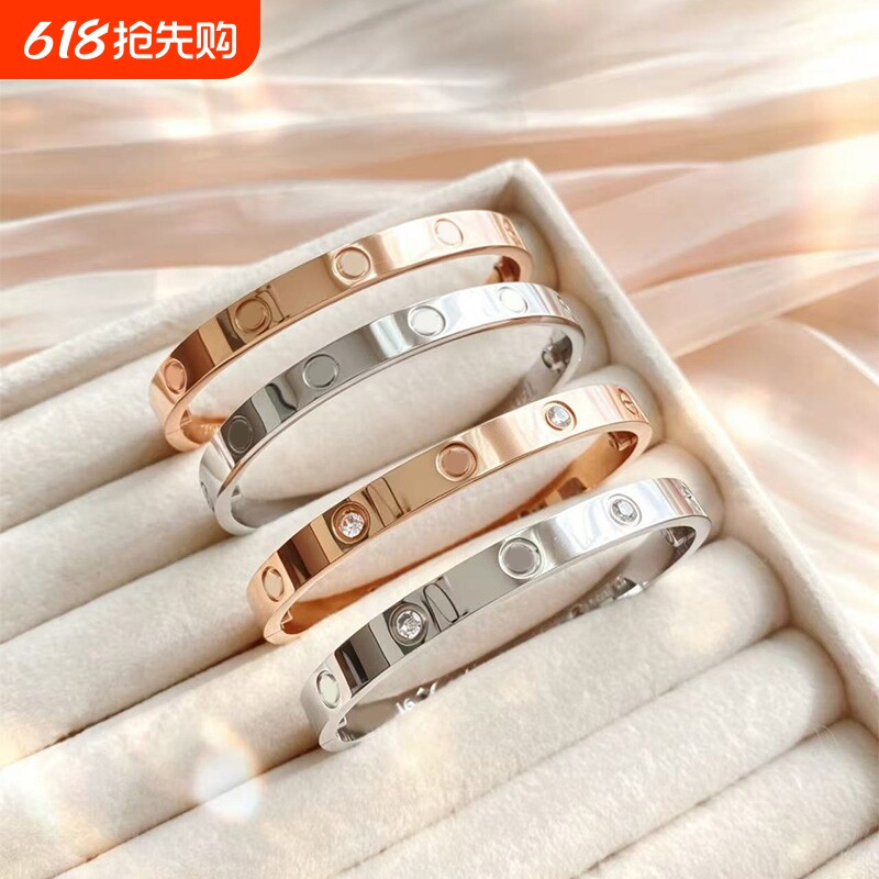 爆款LOVE经典手镯宽版玫瑰金配螺丝刀不掉色手环情侣款送节日礼物