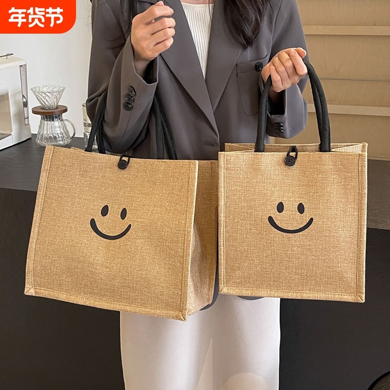 帆布包包手提包麻布手提袋女2025新款大容量女ins韩风通勤托特