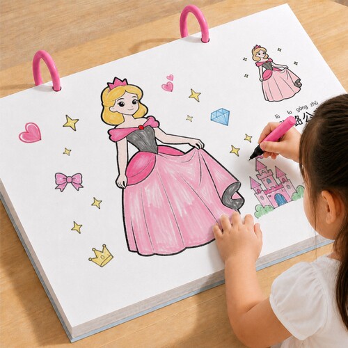 儿童画画涂色本公主图画本幼儿