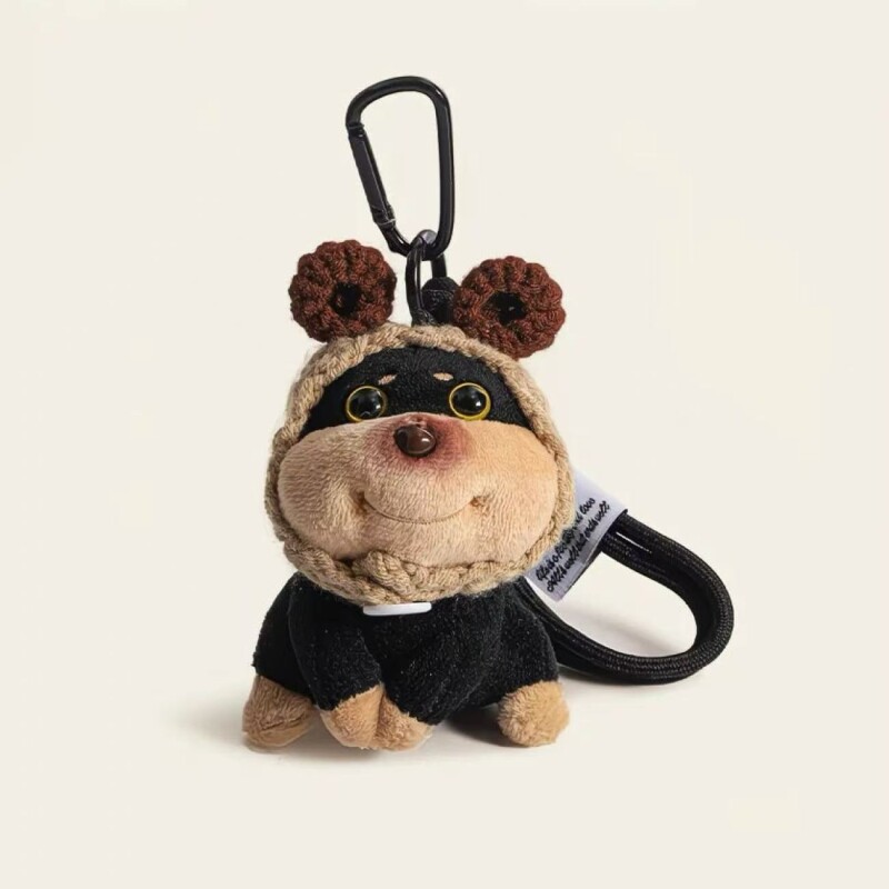 diy蜜蜂小狗包包挂件女生毛绒公仔钥匙扣背包书包挂饰小玩偶精致