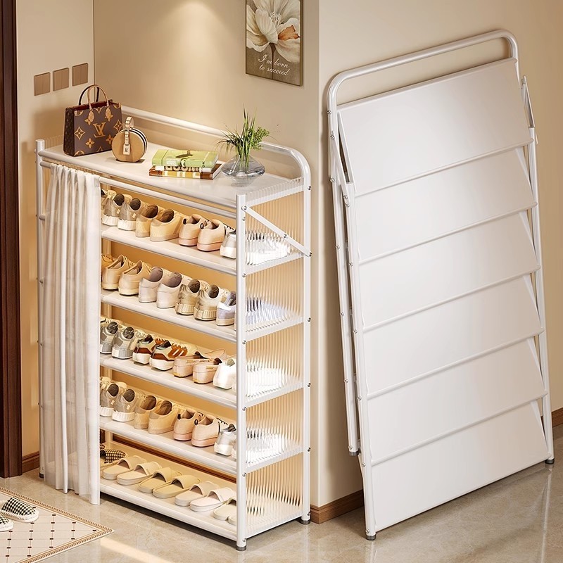 免安装防尘鞋架多层鞋子收纳架家用门口一拉就用折叠鞋柜大容量