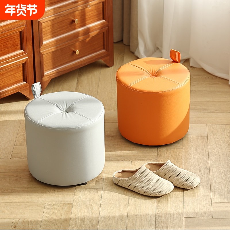 小凳子家用矮凳客厅沙发凳坐墩换鞋凳小板凳创意猫抓皮圆凳皮墩凳
