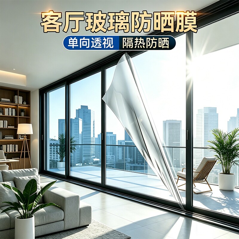 家用窗户玻璃防晒隔热膜阳台遮阳遮光单向透视隐私贴纸膜防紫外线