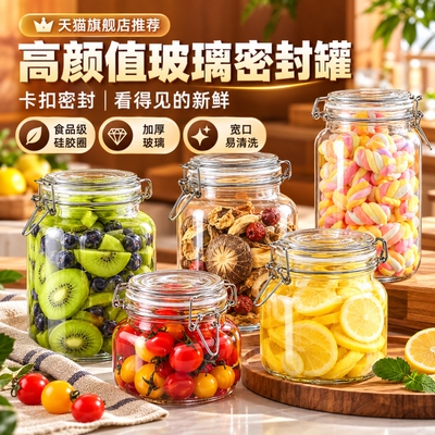 玻璃密封罐食品级腌菜泡酒专用瓶