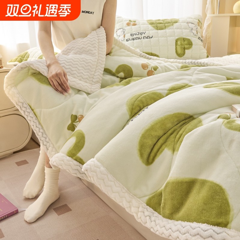 花花公子三层加厚毛毯多功能毯床上盖毯办公室牛奶绒贝贝绒毯冬季