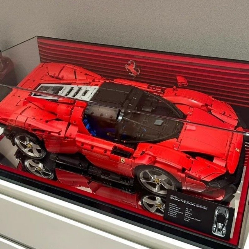 兼容乐高法拉SP3利跑车积木男孩拼装玩具高难度赛车模型遥控汽车