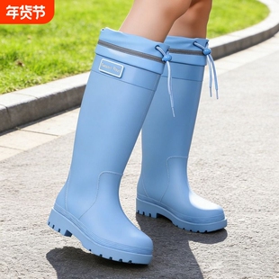 特高筒雨鞋女款水鞋时尚外穿防水加绒保暖成人雨林徒步防滑胶雨靴