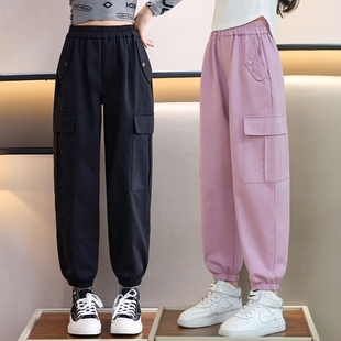 秋装 儿童运动裤 卫裤 子春秋款 裤 2025新款 女大童黑色工装 女童裤 秋季