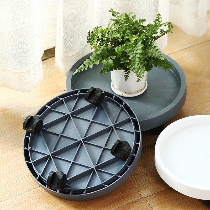 花大爷大号圆形移动花盆底托加厚加深升级万向轮耐用树脂花盆底托