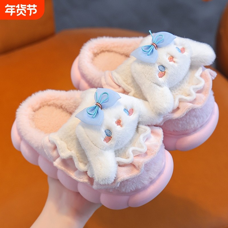 女童棉拖鞋2025新款女孩秋冬季儿童室内加绒保暖拖鞋外穿宝宝棉拖
