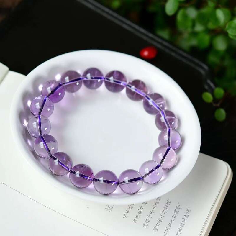 爆款仿玻利维亚紫水晶手串转好运紫招财手链火本命年礼物珠串