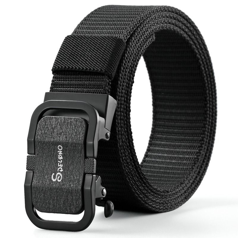 男士帆布腰带平滑扣自动扣皮带简约韩版个性潮人青年学生军训合金