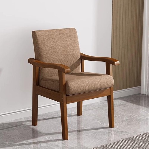 实木椅子家用靠背单人沙发椅办公扶手书桌椅久坐舒服老人椅餐椅