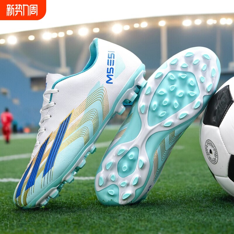 C罗梅西X19透气猎鹰草坪足球鞋男女长钉ag碎钉tf学生儿童球鞋