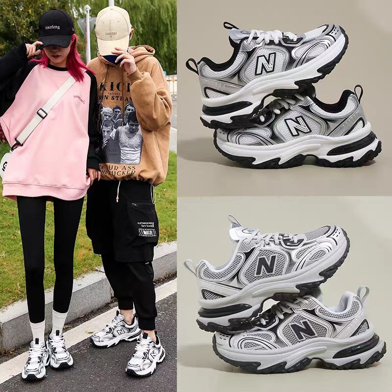 NEW BOLUNE/新百伦休闲老爹鞋网面秋厚底男女运动鞋显瘦增高女鞋