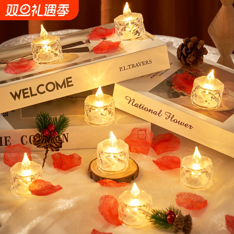 水晶质感led电子蜡烛灯仿真火焰