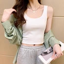 外穿上衣 U型美背遮副乳短款 纯棉白色小吊带背心女内搭春夏季 新款