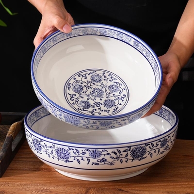 青花瓷大汤碗陶面号家用水