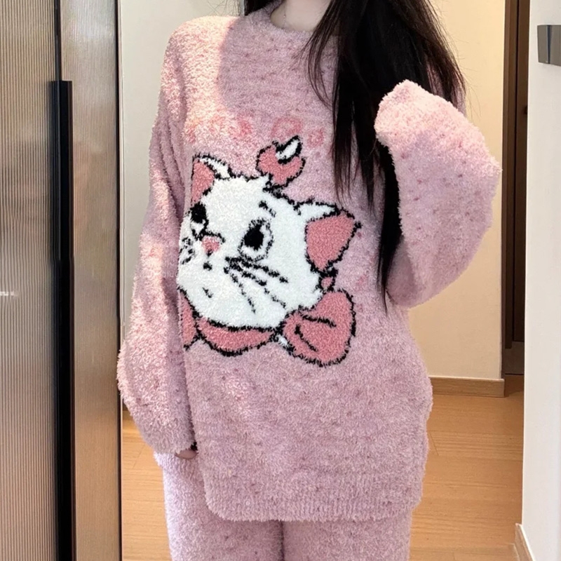 珊瑚绒加厚秋冬长袖睡衣女款