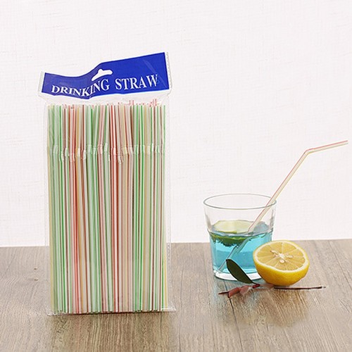 吸管50支包装彩色可弯吸管