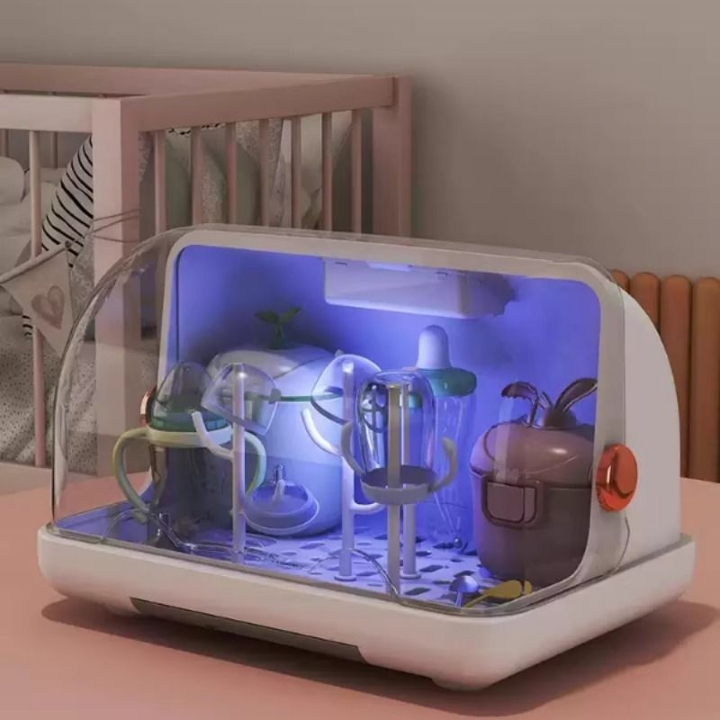 奶瓶收纳盒防尘盖消毒晾干架子沥水架婴儿专用置物箱宝宝辅食碗柜