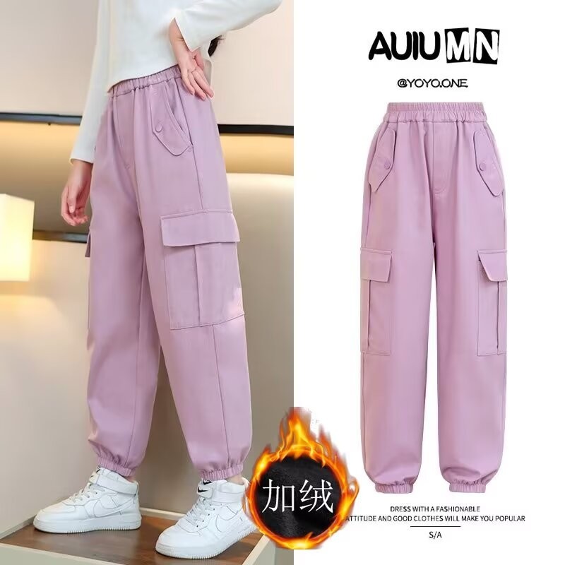 秋冬款加绒女童裤子2025新款儿童运动裤冬季长裤女大童休闲工装裤,童装/婴儿装/亲子装,裤子,淘宝优惠券,粉丝福利购,淘宝优惠卷