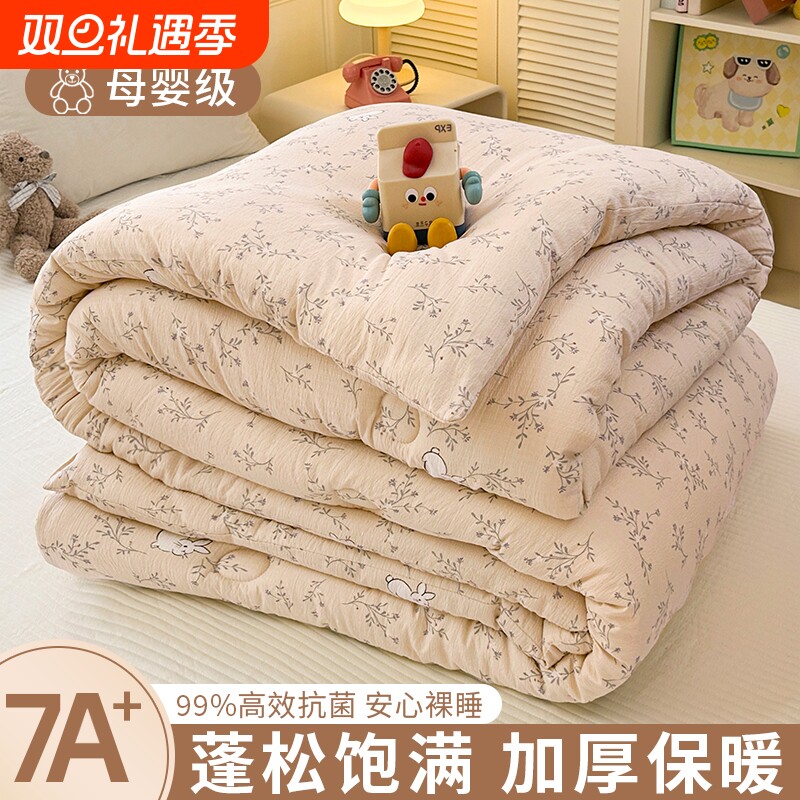 双层纱加厚保暖冬被四季通用