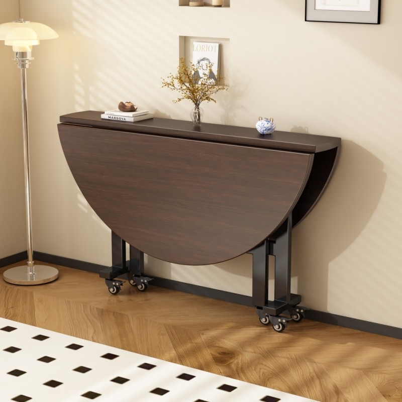 折叠桌圆形桌子餐桌饭桌家用小户型折叠大圆桌转盘吃饭桌面多功能