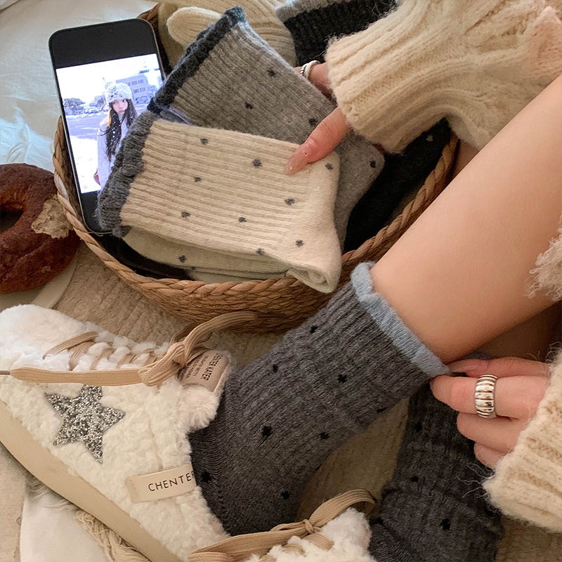 秋冬季防臭保暖女软糯中筒袜