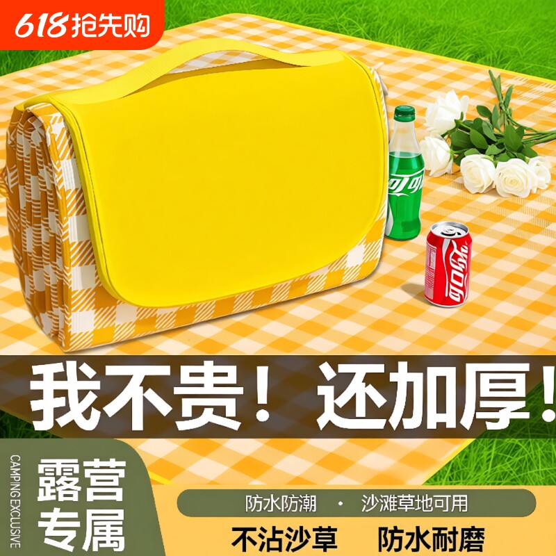 野餐垫防潮垫加厚户外地垫野炊野营沙滩帐篷防水草坪垫子便携郊游